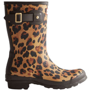 Hunter Brown Original Short Leopard Wellington Boots