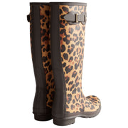 Hunter Brown Original Tall Leopard Wellington Boots