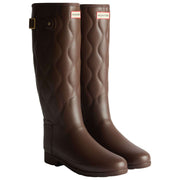 Hunter Brown Original Tall Refined Onion Quilt Wellington Boots