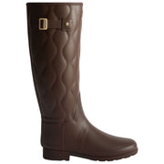 Hunter Brown Original Tall Refined Onion Quilt Wellington Boots