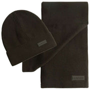 Hunter Green Arla Ribbed Cuff Beanie and Scarf Box Set