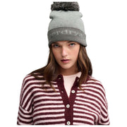 Superdry & Co Grey Athletic Essentials Logo Knit Beanie Hat