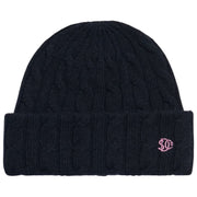 Superdry & Co Navy Premium Cable Knit Beanie Hat