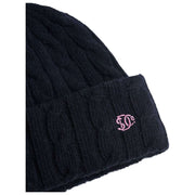 Superdry & Co Navy Premium Cable Knit Beanie Hat
