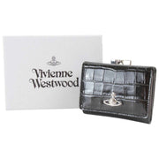 Vivienne Westwood Black Croc Embossed Small Frame Purse