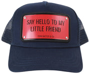 John Hatter Navy Say Hello To My Little Friend Aluminium Trucker Hat