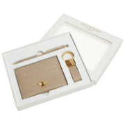Alice Wheeler London Beige Bow Card Holder Key Ring and Pen Luxury Gift Set