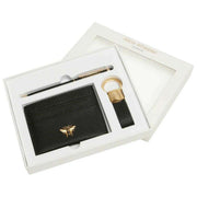 Alice Wheeler London Black Bow Card Holder Key Ring and Pen Luxury Gift Set