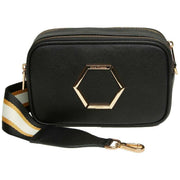 Alice Wheeler London Black Pimlico Honeycomb Cross Body Bag