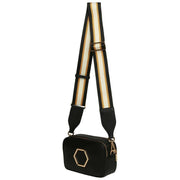 Alice Wheeler London Black Pimlico Honeycomb Cross Body Bag