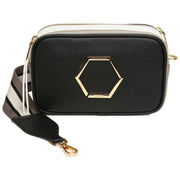Alice Wheeler London Black Pimlico Honeycomb Tricolour Cross Body Bag