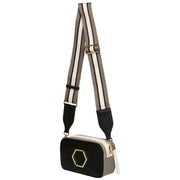 Alice Wheeler London Black Pimlico Honeycomb Tricolour Cross Body Bag