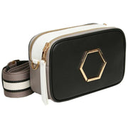 Alice Wheeler London Black Pimlico Honeycomb Tricolour Cross Body Bag