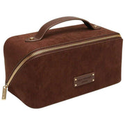 Alice Wheeler London Brown Kensington Suede Train Case
