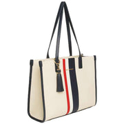 Alice Wheeler London Navy Amalfi Stripe Tote Bag