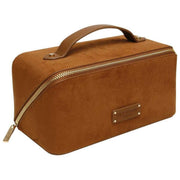 Alice Wheeler London Tan Kensington Suede Train Case