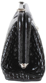 Vivienne Westwood Black Jane Croc Effect Frame Purse Bag