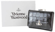 Vivienne Westwood Black Croc Embossed Small Frame Purse