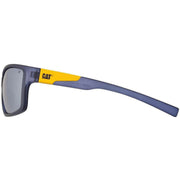 CAT Blue Angled Rectangular Wrap Sunglasses