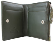 Vivienne Westwood Khaki Embossed Croc Slim Flap Card Holder Purse