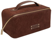 Alice Wheeler London Brown Kensington Suede Train Case