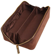 Alice Wheeler London Brown Kensington Small Suede Train Case
