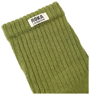 Roka Green Windsor Solid Crew Socks