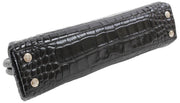 Vivienne Westwood Black Jane Croc Effect Frame Purse Bag