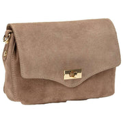 Elie Beaumont Beige Suede Midi Twist Bag