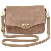 Elie Beaumont Beige Suede Midi Twist Bag