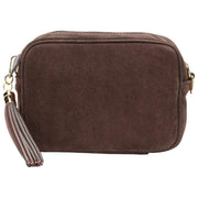 Elie Beaumont Brown Suede Crossbody Bag