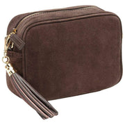 Elie Beaumont Brown Suede Crossbody Bag