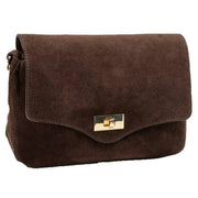 Elie Beaumont Brown Suede Midi Twist Bag
