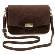 Elie Beaumont Brown Suede Midi Twist Bag