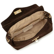 Elie Beaumont Brown Suede Midi Twist Bag
