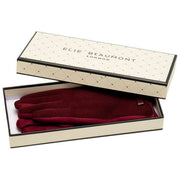 Elie Beaumont Burgundy Herringbone Gloves