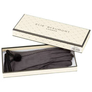 Elie Beaumont Grey Pom Pom Gloves