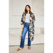 Elie Beaumont Navy Serendipity Long Kimono