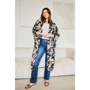 Elie Beaumont Navy Serendipity Long Kimono