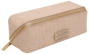 Alice Wheeler London Cream Kensington Small Suede Train Case