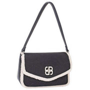 david-jones-black-faux-shearling-flap-shoulder-bag-34505788