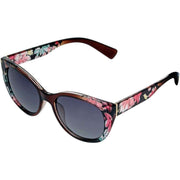Foster Grant Brown Aisha Polarised Small Oval Floral Sunglasses