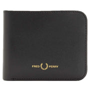 Fred Perry Black Burnished Leather Billfold Wallet