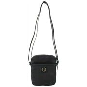 Fred Perry Black Crinkle Nylon Small Side Bag