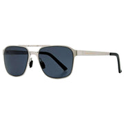 French Connection Grey Metal Flat Sheet D-Frame Sunglasses