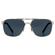 French Connection Grey Metal Flat Sheet D-Frame Sunglasses