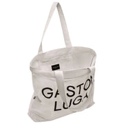 Gaston Luga Cream Canvas Tote Bag
