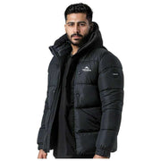 Helvetica Mountain Pioneers Black Barnes Hooded Parka Jacket