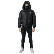 Helvetica Mountain Pioneers Black Barnes Hooded Parka Jacket