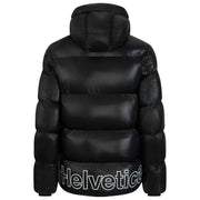 Helvetica Mountain Pioneers Black Edge Hooded Down Jacket